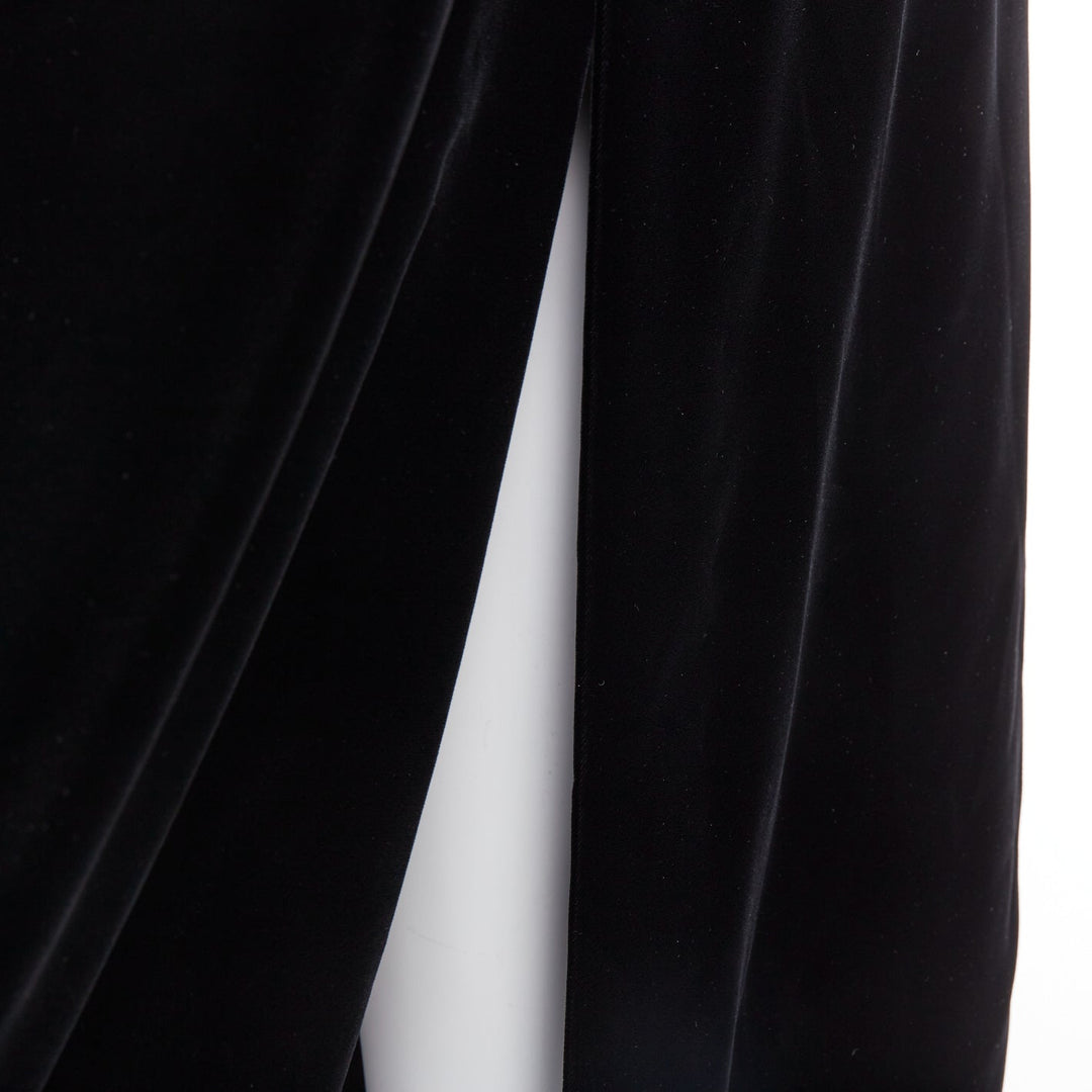 ALEXANDRE VAUTHIER COUTURE SS2025 Runway black velvet high waisted maxi skirt
