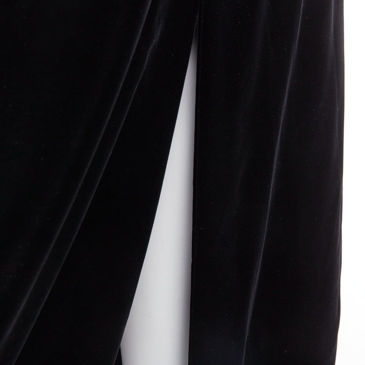 ALEXANDRE VAUTHIER COUTURE SS2025 Runway black velvet high waisted maxi skirt