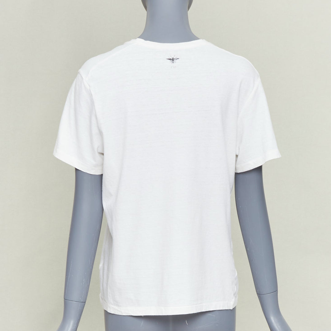 DIOR J'Adior 8 off white  linen grey printed logo CD bee logo tshirt