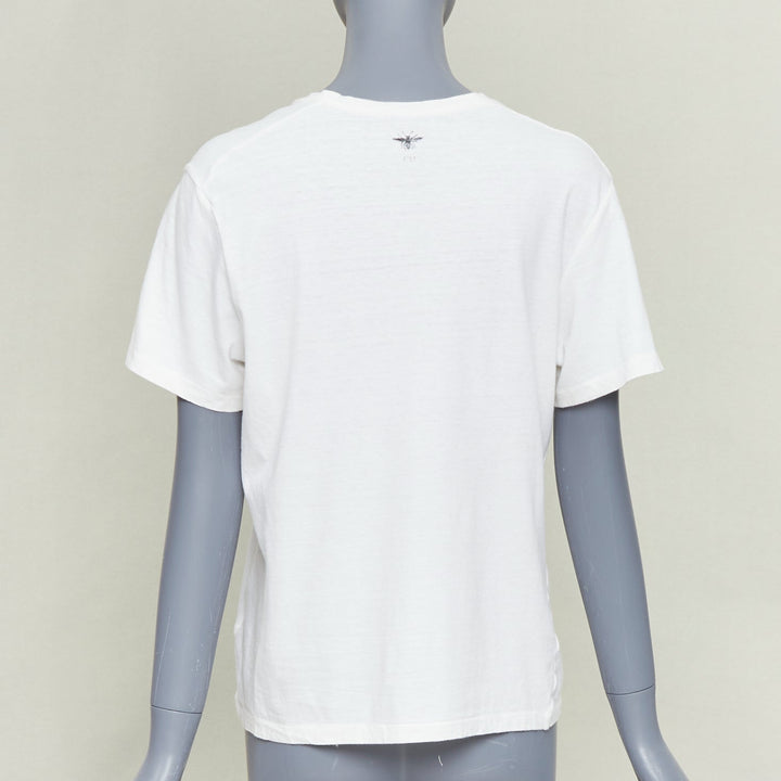 DIOR J'Adior 8 off white  linen grey printed logo CD bee logo tshirt