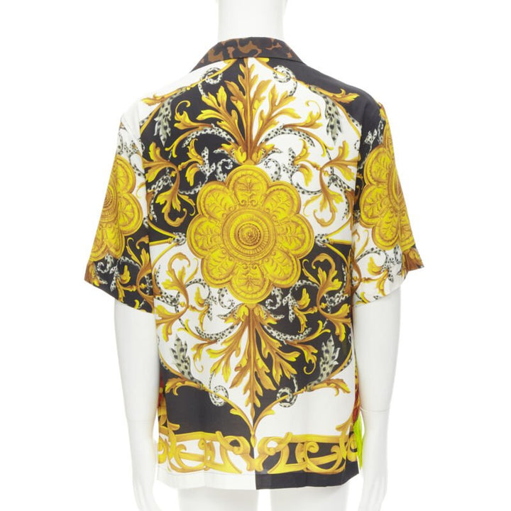 VERSACE Rose Floral Barocco Acanthus print short sleeve shirt EU39 M