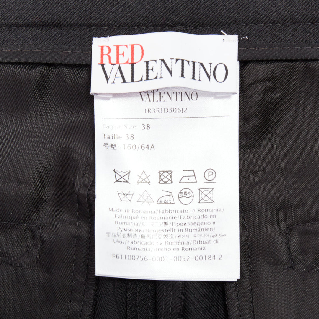 RED VALENTINO black white star intarsia wool blend mini shorts IT38 XS