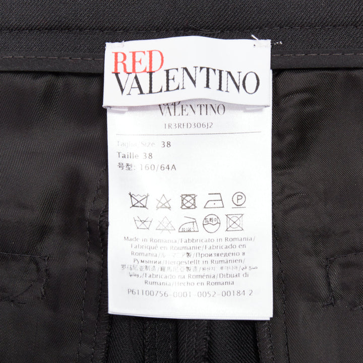 RED VALENTINO black white star intarsia wool blend mini shorts IT38 XS