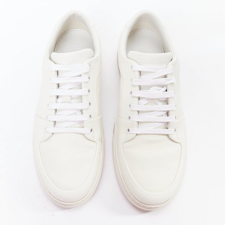 BOTTEGA VENETA white leather minimal lace up sneakers EU39