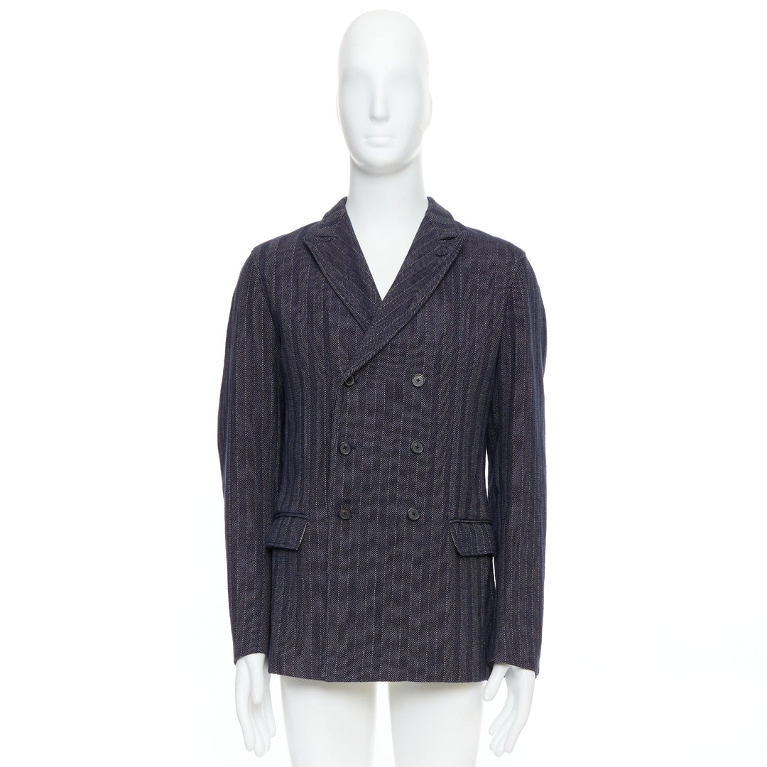 Male mannequin wearing Jil Sander Navy Cotton Men Blazers in Size IT48 | Available at JHROP