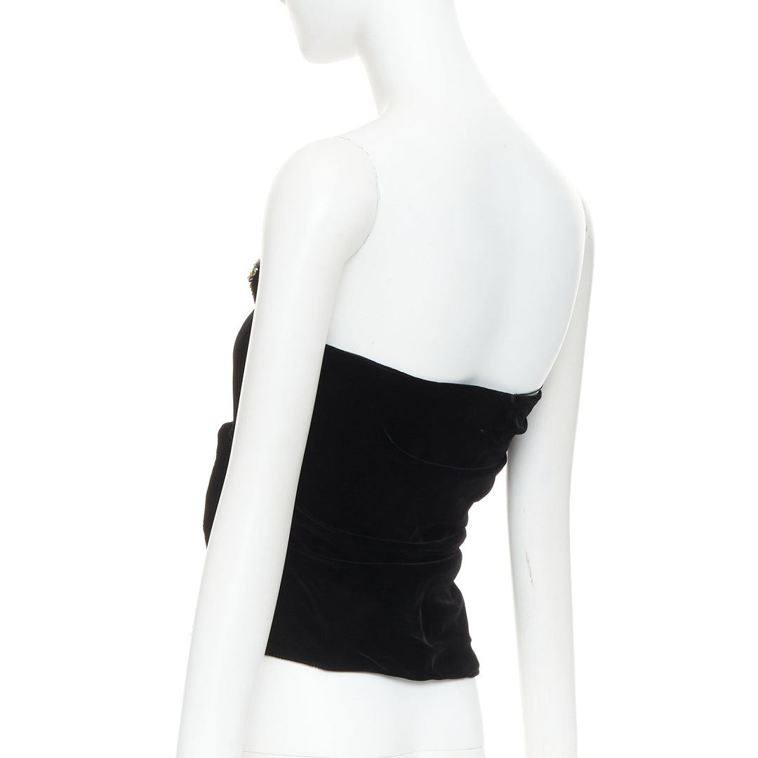 rare ALEXANDRE VAUTHIER COUTURE AW2017 Runway Lesage gold crystals ruffle top S