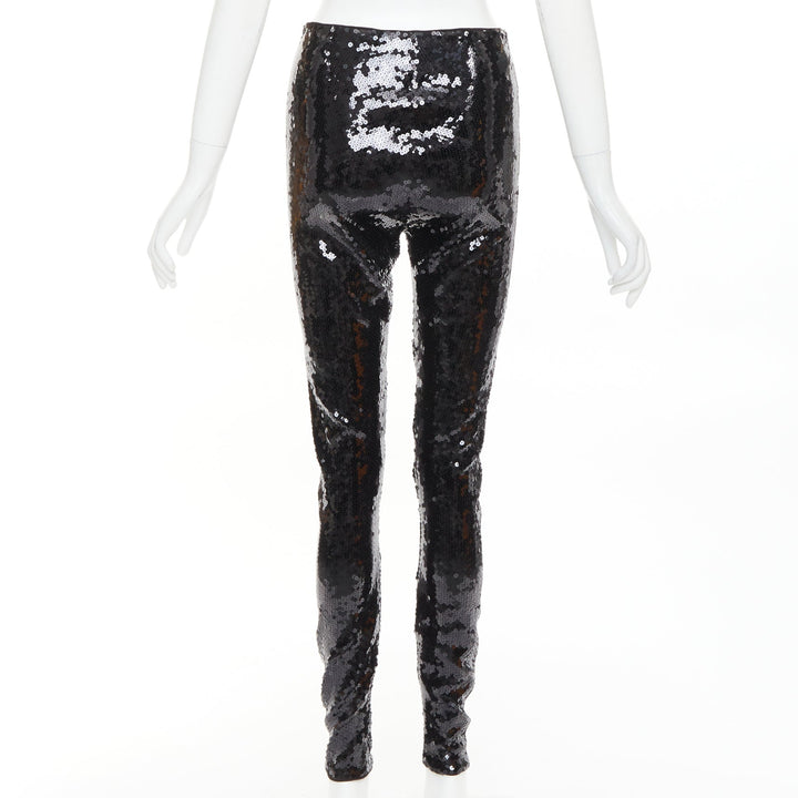 ALEXANDRE VAUTHIER COUTURE SS2025 Runway black sequin stretch legging pants