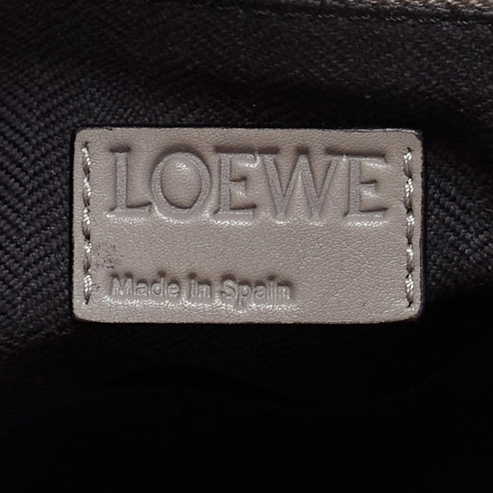 LOEWE Small Puzzle metallic silver calfskin monogram embossed shoulder bag