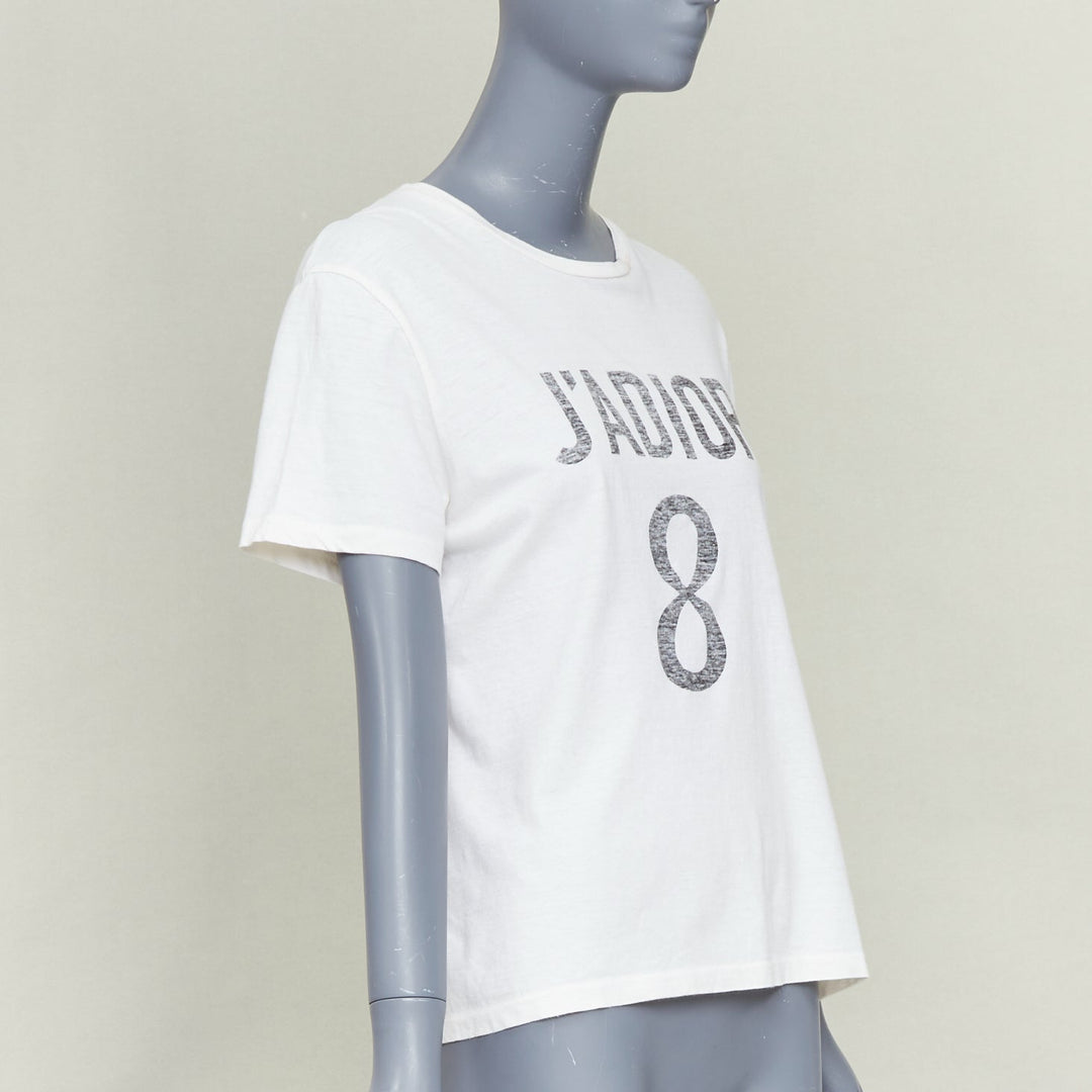 DIOR J'Adior 8 off white  linen grey printed logo CD bee logo tshirt