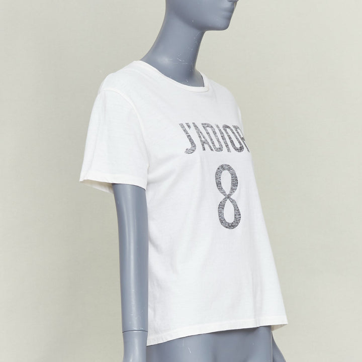 DIOR J'Adior 8 off white  linen grey printed logo CD bee logo tshirt