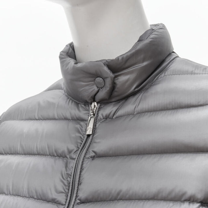 MONCLER Lans Giubbotto grey down feather padded puffer jacket US0 XS