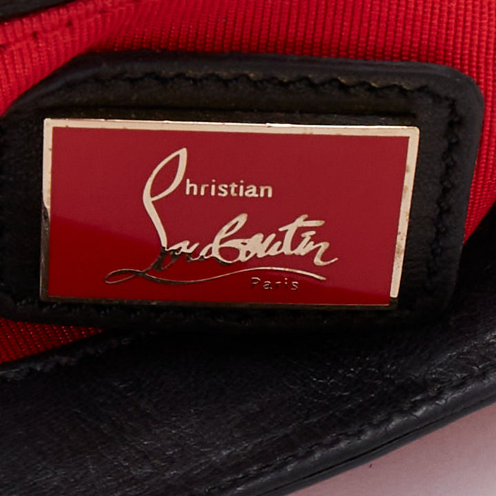 CHRISTIAN LOUBOUTIN Sweet Charity Heart black red patent mini crossbody bag