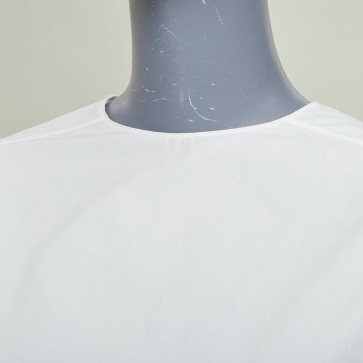 MARNI white cotton crew neck wide boxy bell sleeve blouse top IT40 S