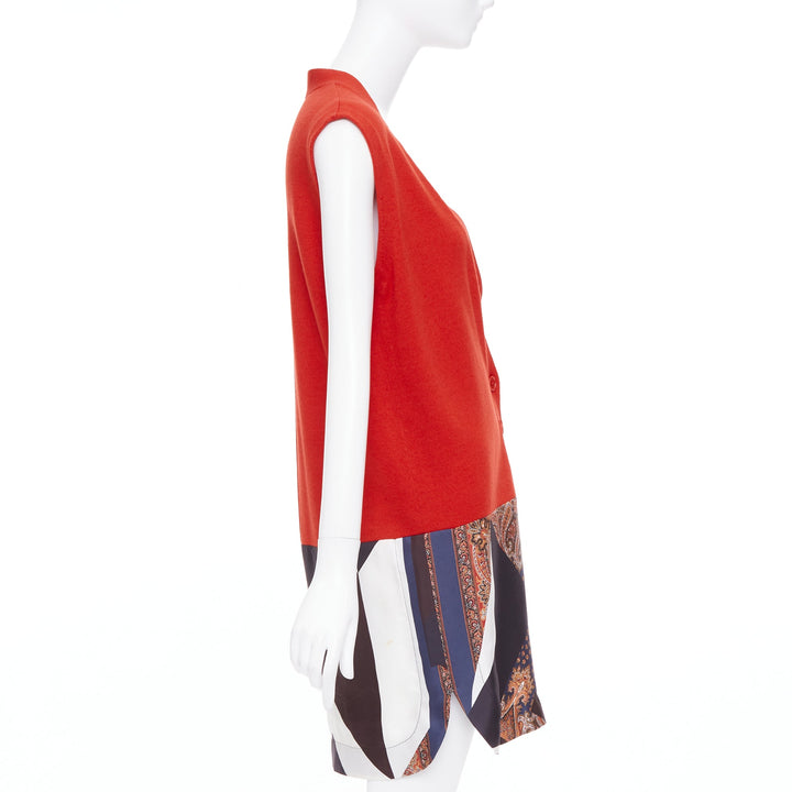 GIVENCHY Tisci 2013 Runway red black wool cotton silk paisley vest dress XS