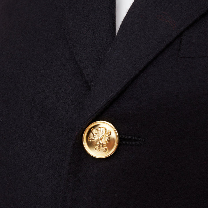 SAINT LAURENT 2016 Runway navy red gold Officer Napoleon wool blazer FR40 M