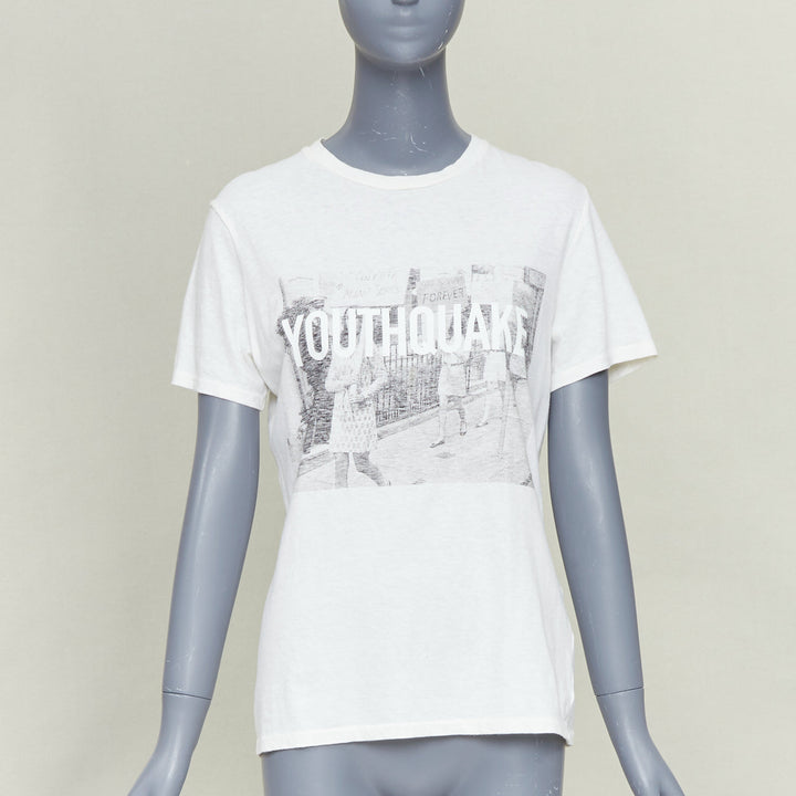DIOR 2018 Youthquake off white cotton linen bee logo feminism activist tshirt