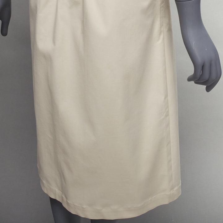 SEA NEW YORK cream cotton peplum pocket flap belt waist A-line skirt US0 XS