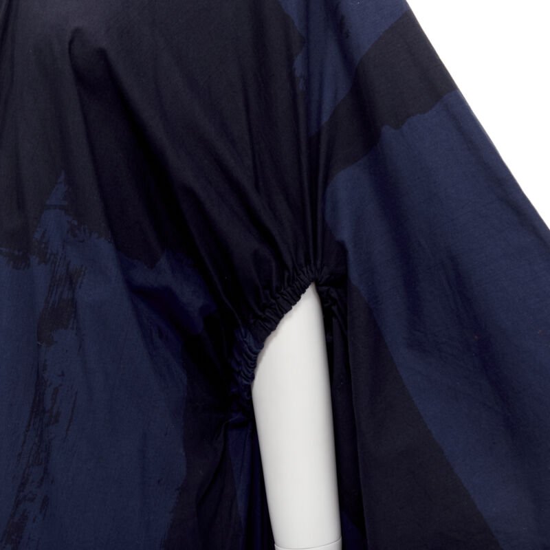 rare COMME DES GARCONS Vintage 1980's blue brushstroke angular trapeze dress