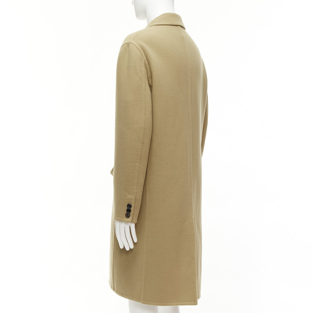 LOEWE camel wool cashmere black double breasted oversized coat IT46 S