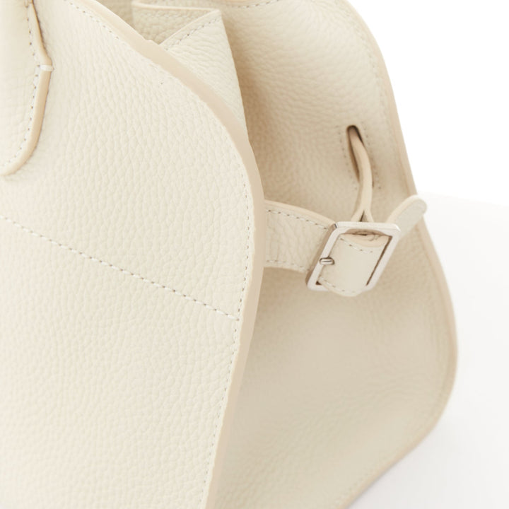 THE ROW 2024 Margaux Shoulder 12 ecru grained calfskin leather tote bag