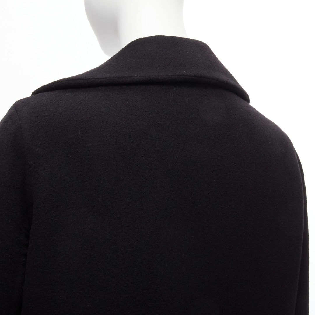 HERMES Jean Paul Gaultier black cashmere leather H buttons jacket FR34 XS