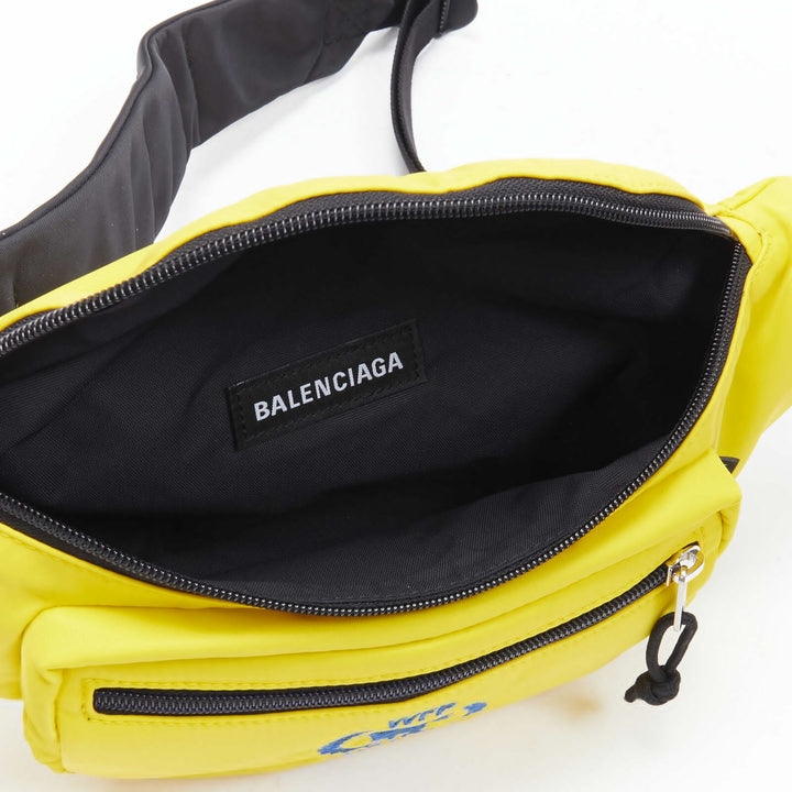 BALENCIAGA Explorer Double Pack Sharp WFP yellow nylon crossbody waist bag