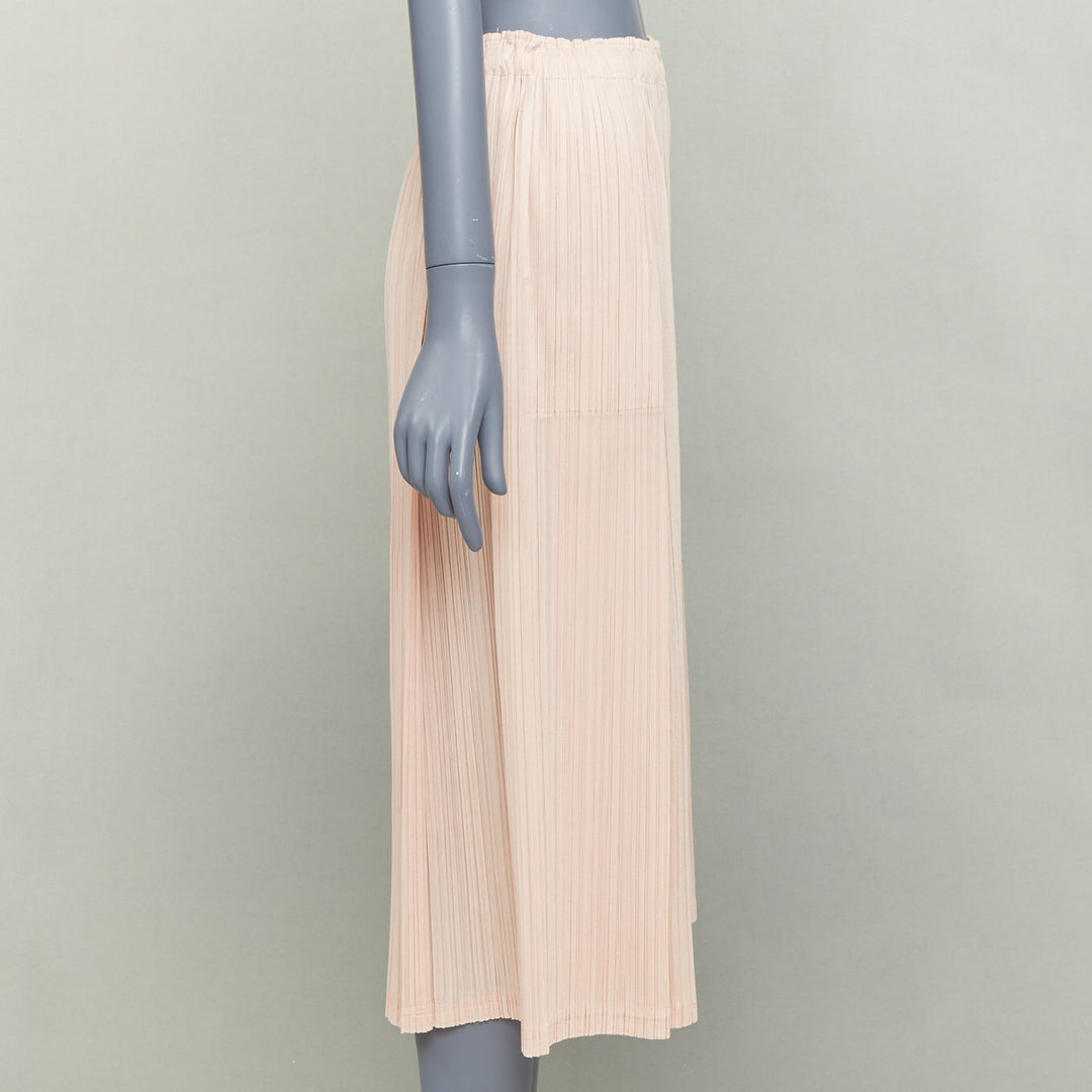 ISSEY MIYAKE Pleats Please pink plisse high waist wide mellow pants JP4 XL