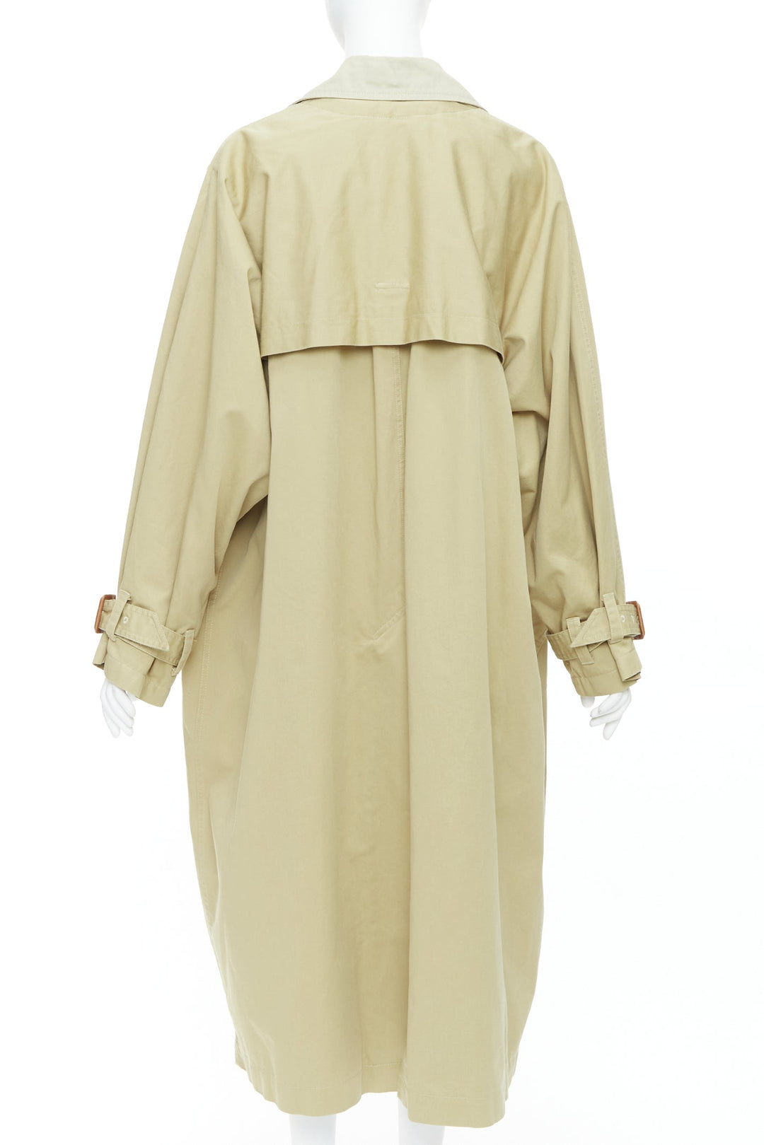 ISABEL MARANT 2023 Runway Ebani beige tone cotton drawstring trench coat FR34 XS