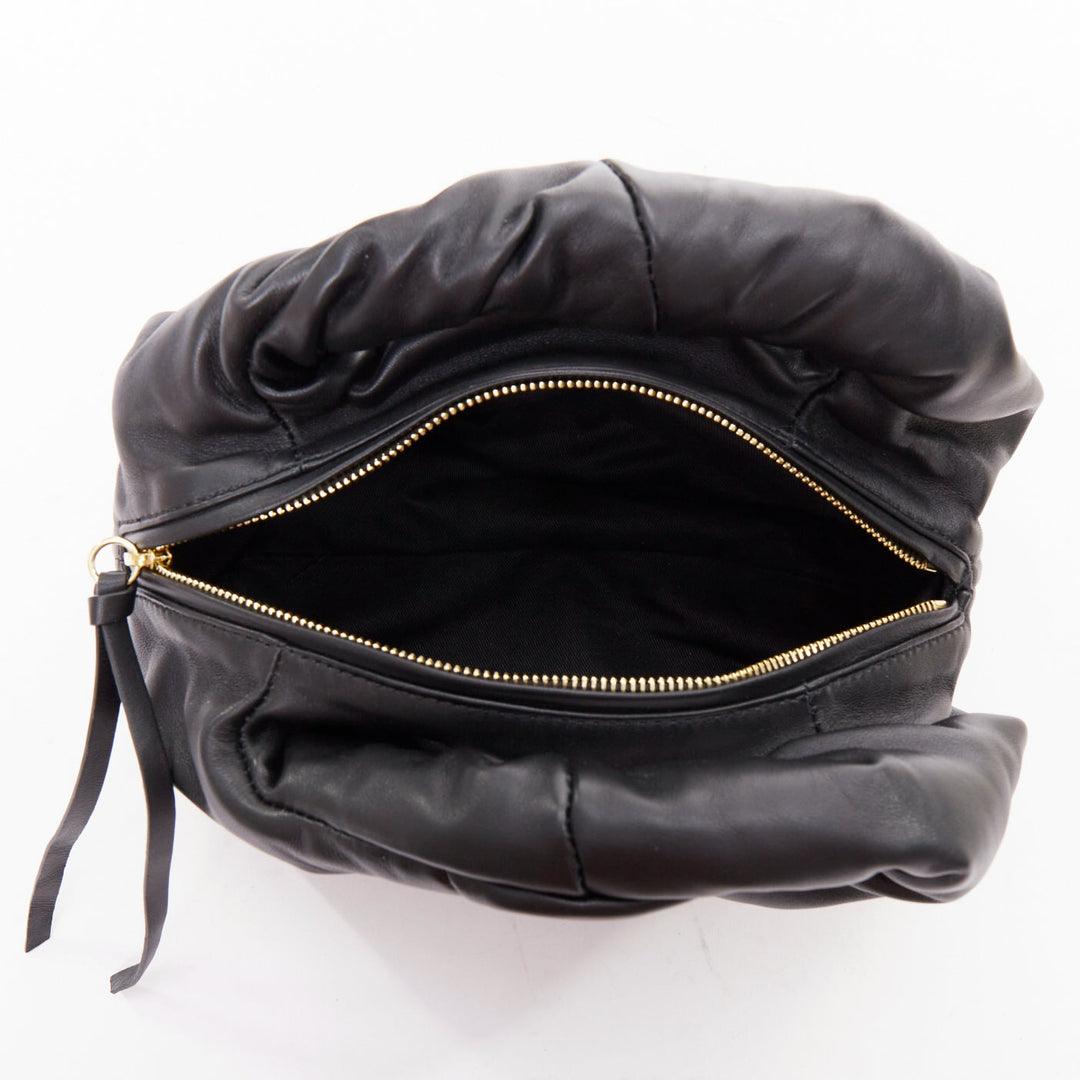 DRIES VAN NOTEN Twisted Handle black soft leather top handle bag