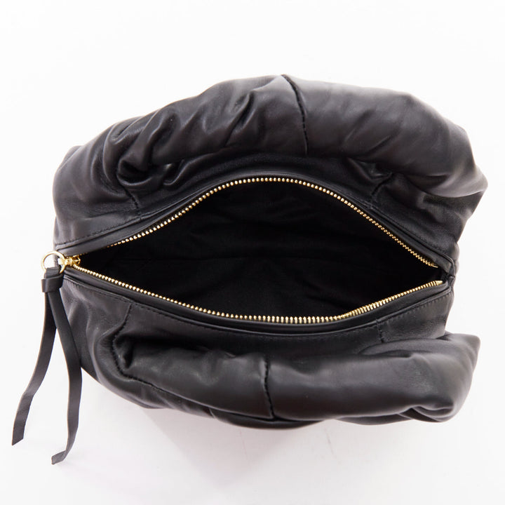DRIES VAN NOTEN Twisted Handle black soft leather top handle bag