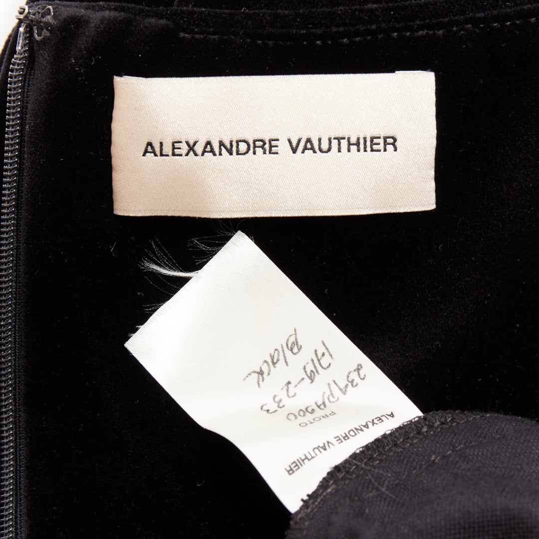 ALEXANDRE VAUTHIER black velvet high waisted front pleat tapered pants