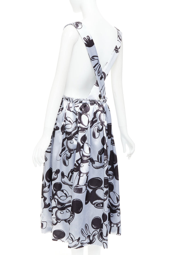 COMME DES GARCONS  2020 DISNEY Mickey Mouse silver suspender skirt pinafore S