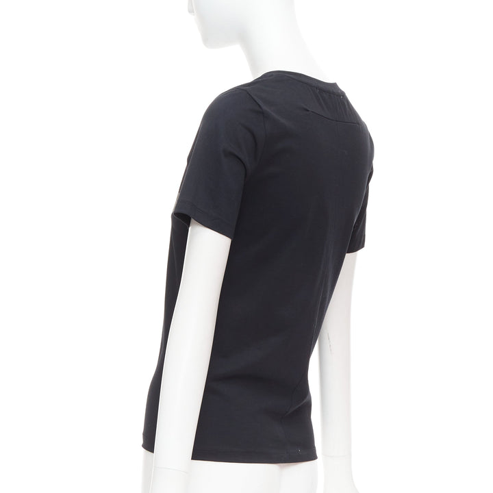 GIVENCHY black cotton star textured print fitted short sleeve tshirt S