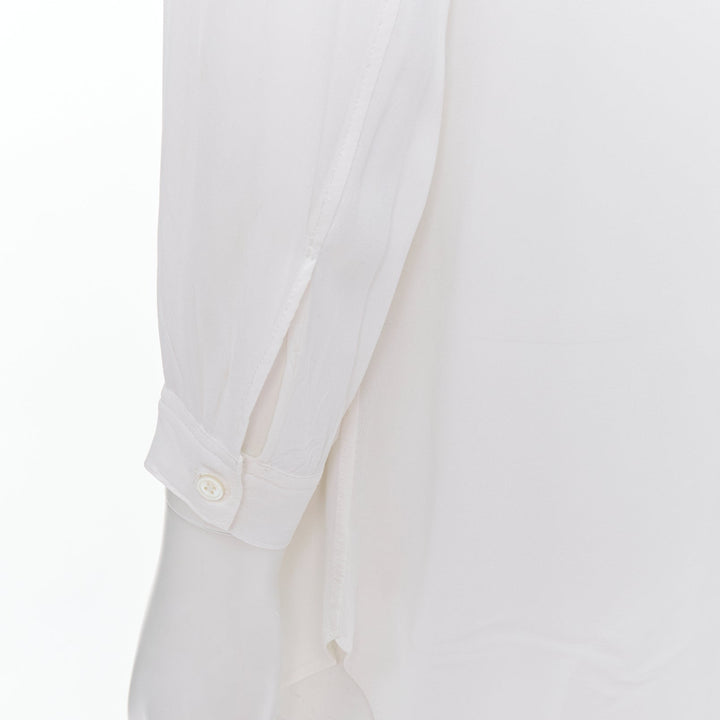 Male mannequin wearing Yohji Yamamoto Y's White Rayon Men Shirt in Size  M | Available at JHROP