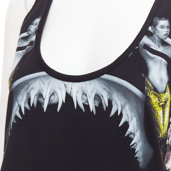 GIVENCHY Riccardo Tisci 2014  Shark and Mermaid black cottoncoop tank top M