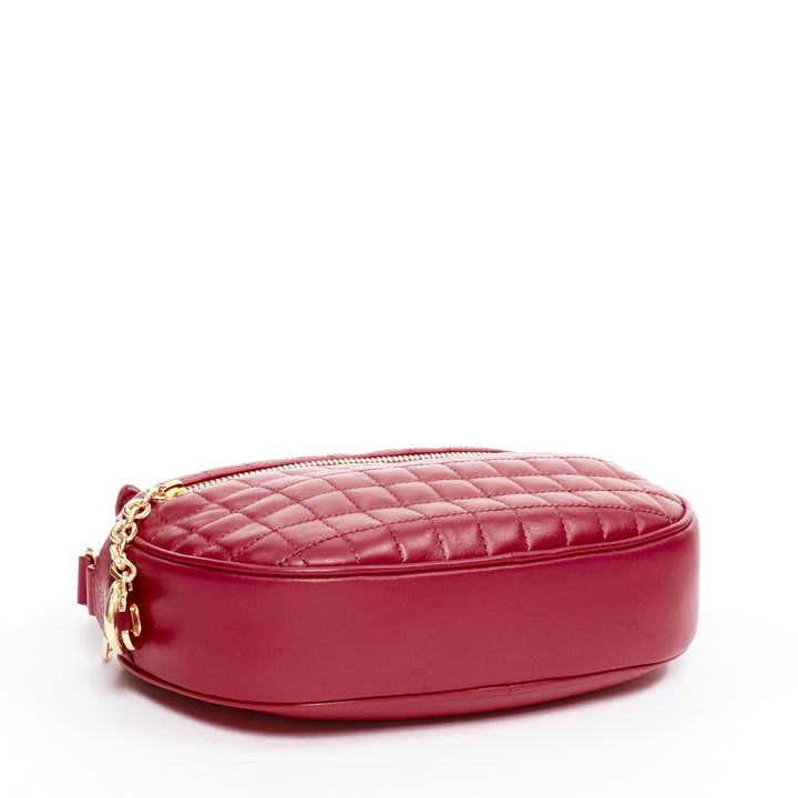 CELINE Hedi Slimane 2019 C Charm red quilted small crossbody camera bag