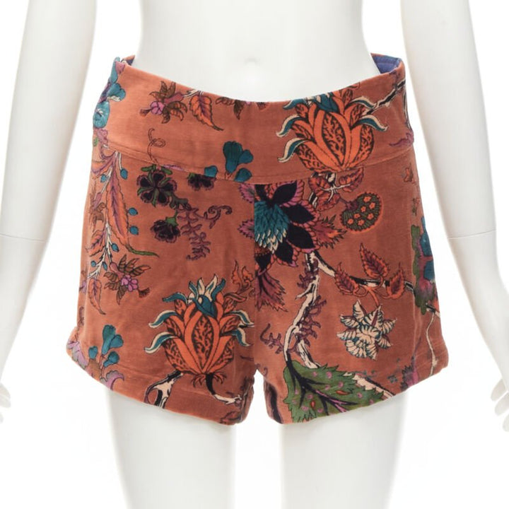 ALIX OF BOHEMIA Schoolboy cinnamon floral velvet  waist coat shorts set