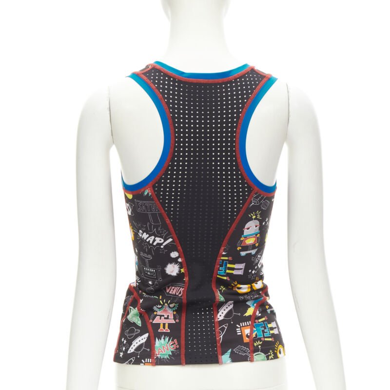 FENDI Activewear black FF robot Monster Eye tank top XS