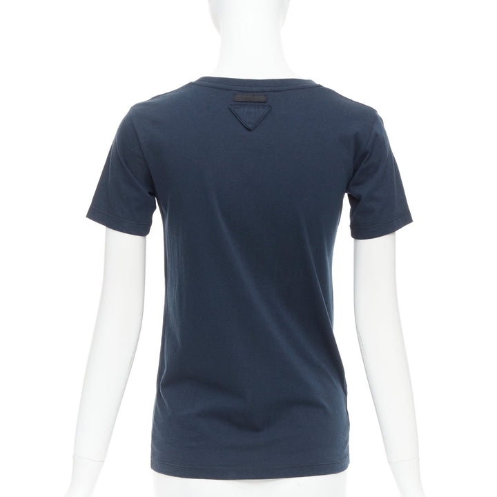 PRADA 2008 black crystal embellished teddy bear tshirt S