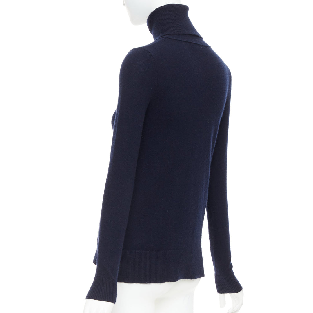 VINCE 100% cashmere navy long sleeve minimal  turtleneck sweater XXS