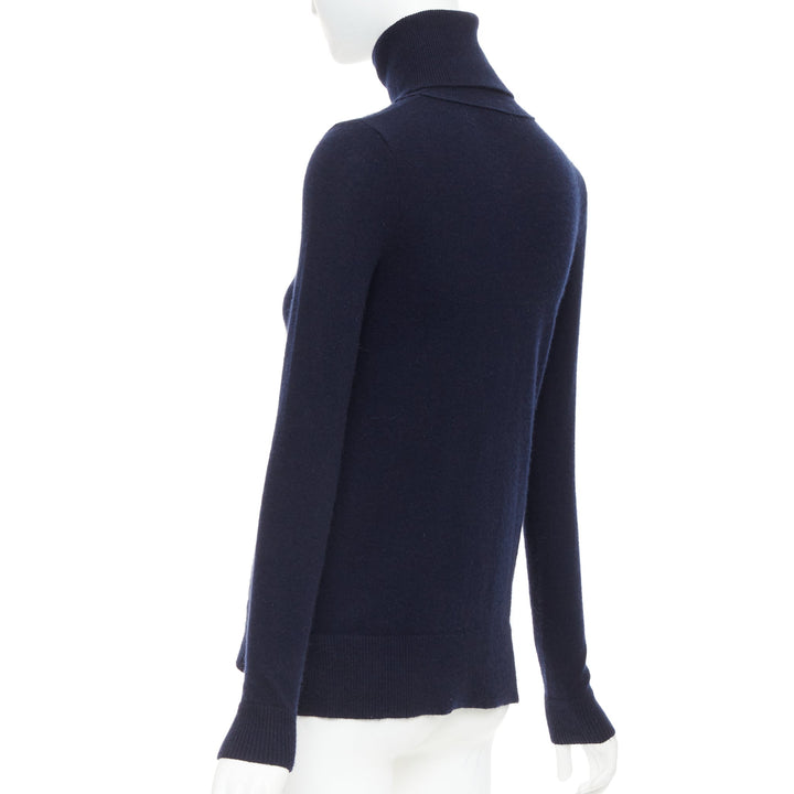 VINCE 100% cashmere navy long sleeve minimal  turtleneck sweater XXS