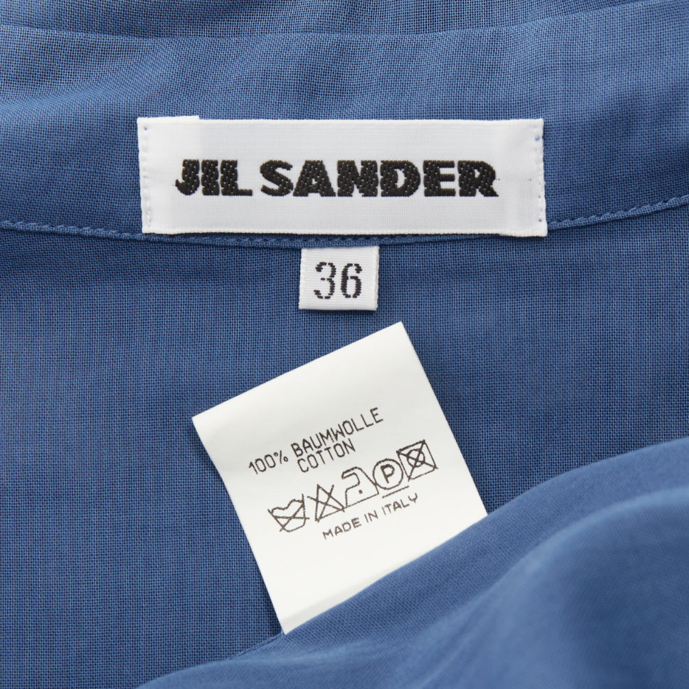 JIL SANDER 2011 Raf Simons blue cotton sheer patch pocket shirt FR36 S