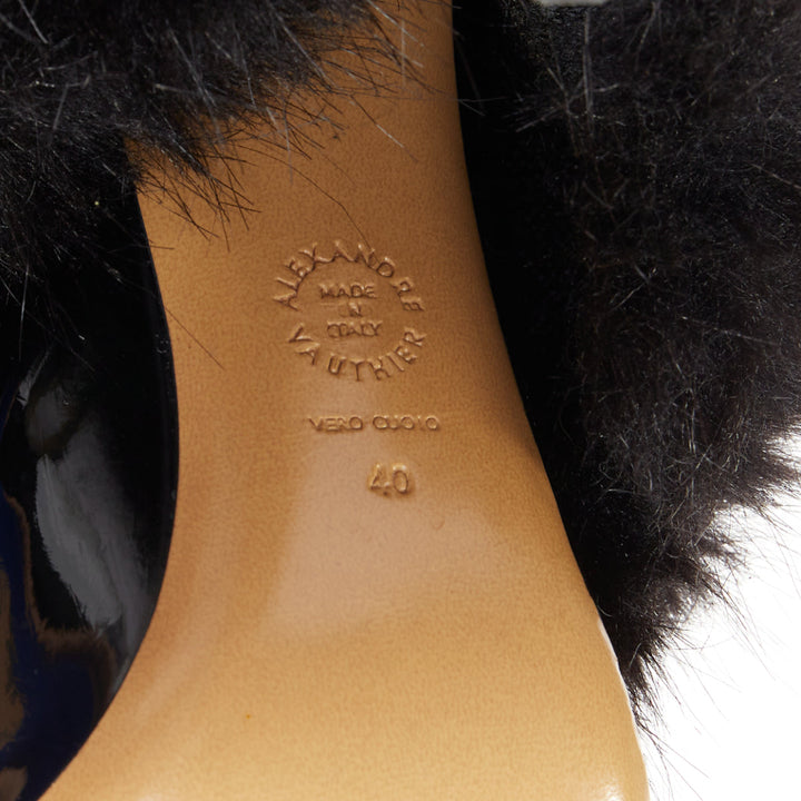 ALEXANDRE VAUTHIER COUTURE 2023 Runway black faux fur tall stiletto boots EU40
