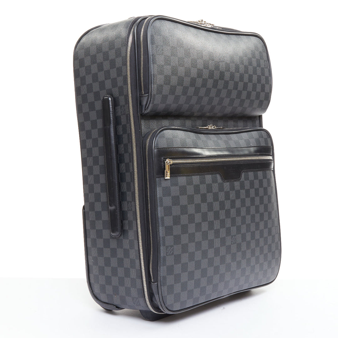 LOUIS VUITTON Damier Graphite Pegase Legere 55 black grey canvas luggage