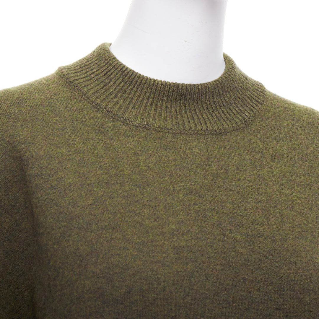 BALENCIAGA 2016 moss green wool blend boxy sweater dress FR36 S