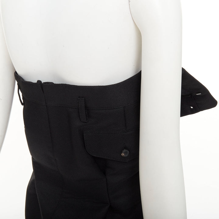 MAISON MARGIELA 2019 black deconstructed bustier strapless dress IT40 S