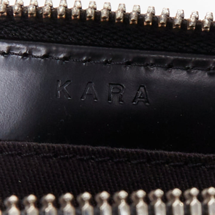 KARA Bike Chain Wallet black leather silver chunky chain micro crossbody bag
