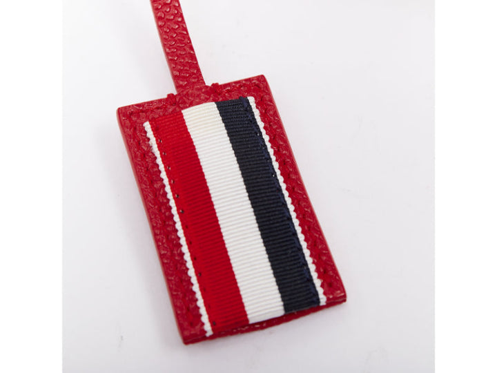 THOM BROWNE Mini Mrs Thom red white navy calfskin stripe detail top handle bag