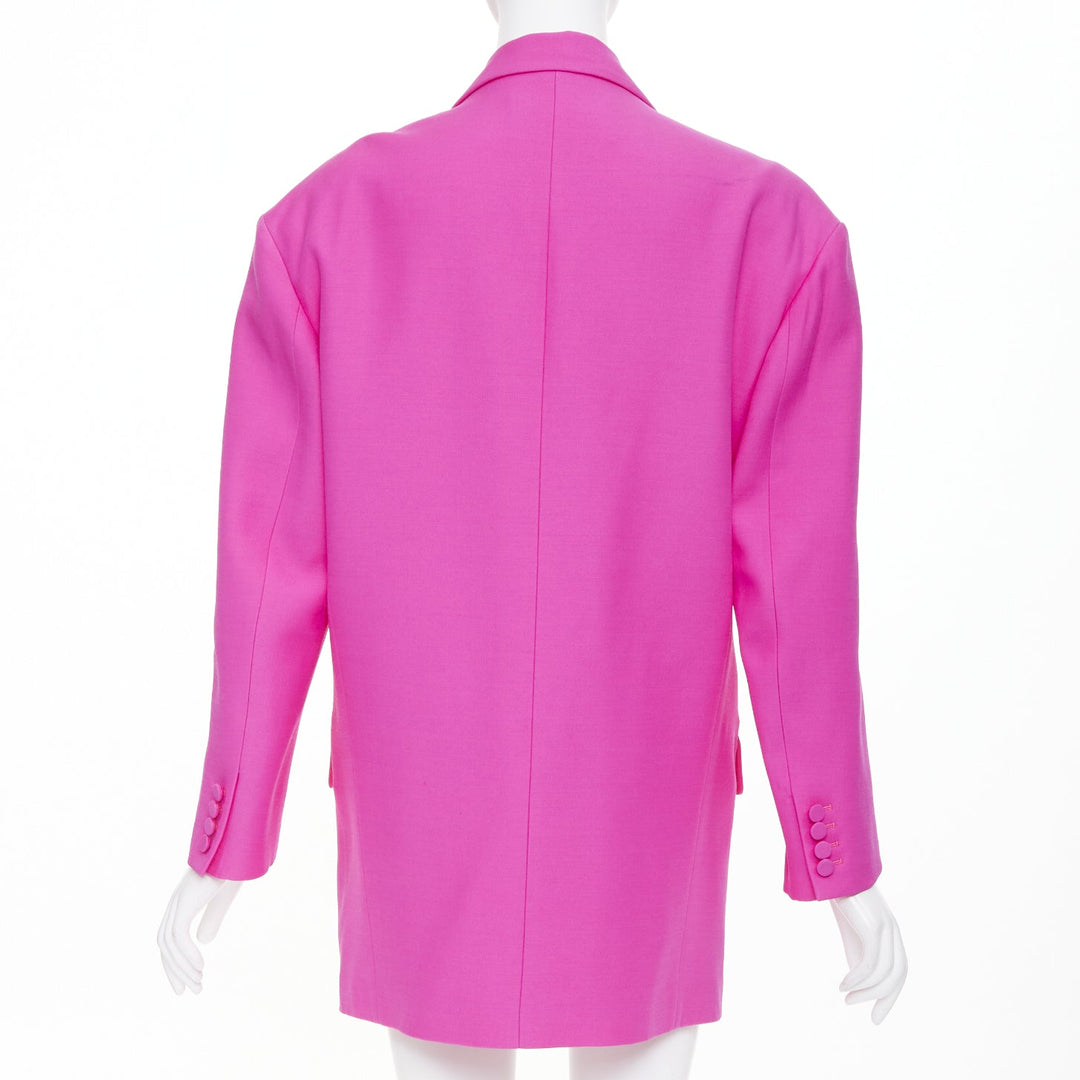 VALENTINO 2022 Runway Pink PP Oversized blazer pink wool silk jacket IT36 XS