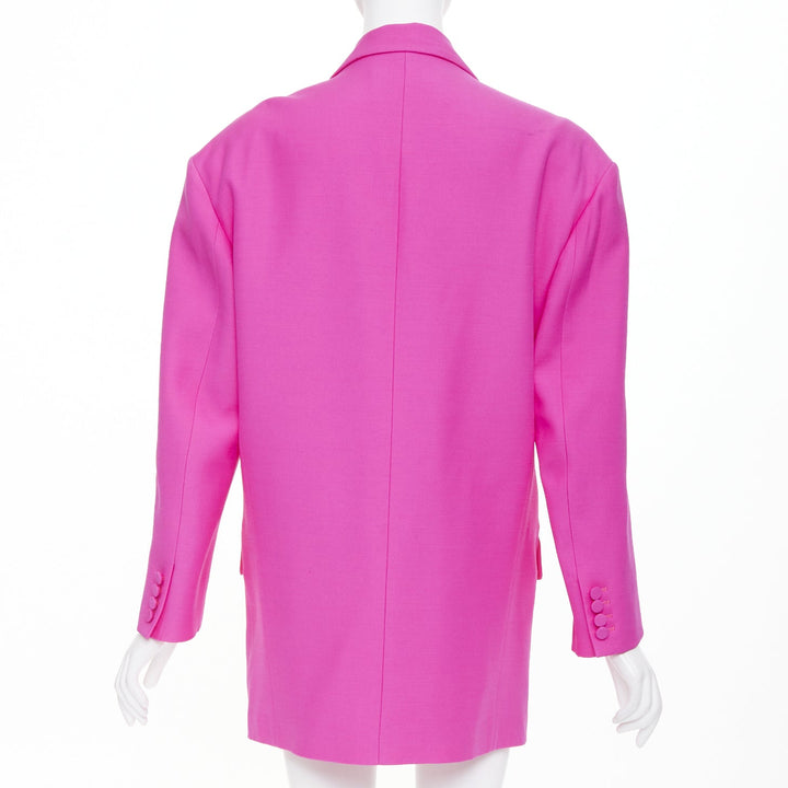 VALENTINO 2022 Runway Pink PP Oversized blazer pink wool silk jacket IT36 XS
